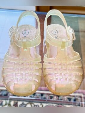 CAT & JACK | Toddler Iridescent Clear/Pink Sunny Jelly Velcro Sandals | Size 8